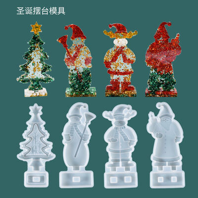 DIY crystal dropper mold for Christmas table, Christmas tree, snowman table decoration, 3D silicone mold