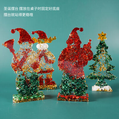 DIY crystal dropper mold for Christmas table, Christmas tree, snowman table decoration, 3D silicone mold