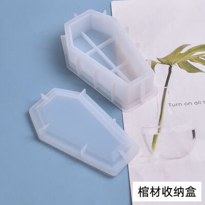 DIY crystal dropper mold, three-dimensional small coffin storage box, creative handmade silicone mold