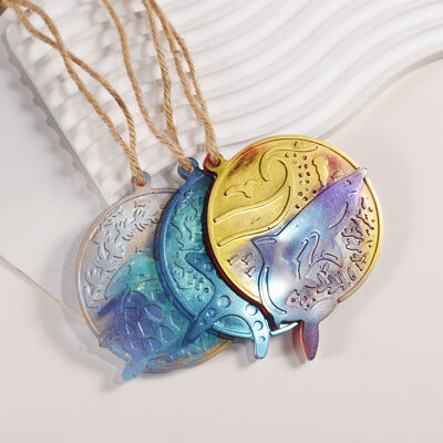 DIY crystal dropper resin marine animal hanging turtle dolphin starfish seahorse jewelry pendant silicone mold