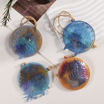 DIY crystal dropper resin marine animal hanging turtle dolphin starfish seahorse jewelry pendant silicone mold
