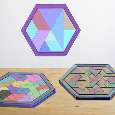 DIY crystal drop glue mold hexagonal tangram puzzle home decoration silicone mold wholesale