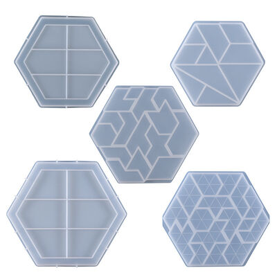 DIY crystal drop glue mold hexagonal tangram puzzle home decoration silicone mold wholesale