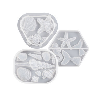 Crystal dropper DIY ocean shell starfish conch seahorse tail pendant silicone mold