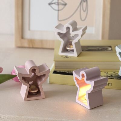 4-in-a-row Angel Atmosphere Lamp Silicone Mold Angel Pendant Dropping Glue Jewelry Pendant Aromatherapy Gypsum Mold