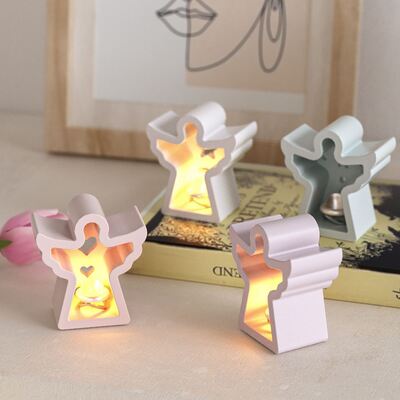 4-in-a-row Angel Atmosphere Lamp Silicone Mold Angel Pendant Dropping Glue Jewelry Pendant Aromatherapy Gypsum Mold