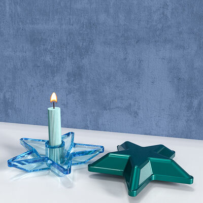 DIY Crystal Dropping Glue Aromatherapy Candle Grinding Tool Semi Three Dimensional Five Star Candlestick Silicone Mold