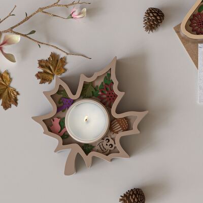 DIY Aromatherapy Gypsum Maple Leaf Mushroom Apple Relief Pattern Candlestick Pendulum Silicone Mold