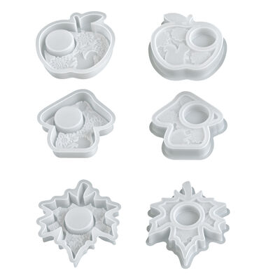 DIY Aromatherapy Gypsum Maple Leaf Mushroom Apple Relief Pattern Candlestick Pendulum Silicone Mold