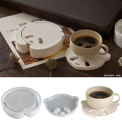 DIY Bear Cup Mat Storage Base Dropping Mold Aromatherapy Gypsum Cement Pendant Silicone Mold