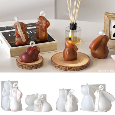 Easter 3D 3D Rabbit Ornament Silicone Mold DIY Aromatherapy Candle Gypsum Resin Grinding Machine