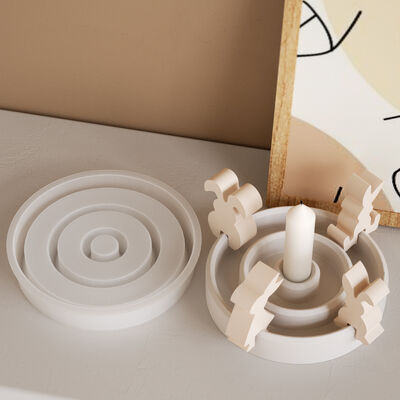 Easter 4 Rabbit Plug in Platform Mold DIY Aromatherapy Gypsum 4 Angel Candlestick Silicone Mold