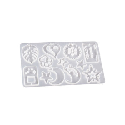 DIY Drip Glue Earrings Grinding Mirror Collection Love Moon Leaves Music Box Tape Earrings Pendant Silicone Mold