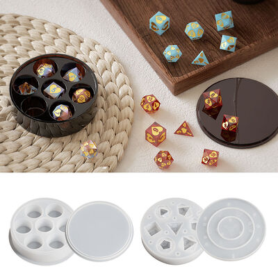 Large dice seven piece set Valentine's Day game box DIY drip glue dice keychain board game silicone mold