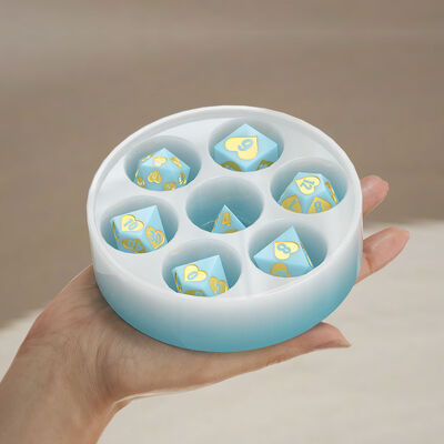 Large dice seven piece set Valentine's Day game box DIY drip glue dice keychain board game silicone mold