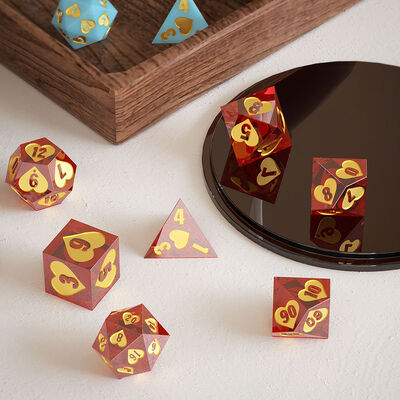 Large dice seven piece set Valentine's Day game box DIY drip glue dice keychain board game silicone mold