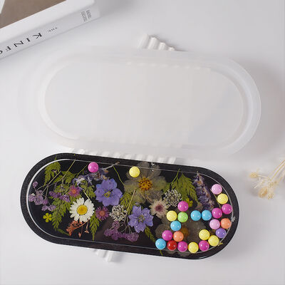 Crystal dropper resin oval dish storage box silicone mold DIY gypsum dish decoration grinding tool