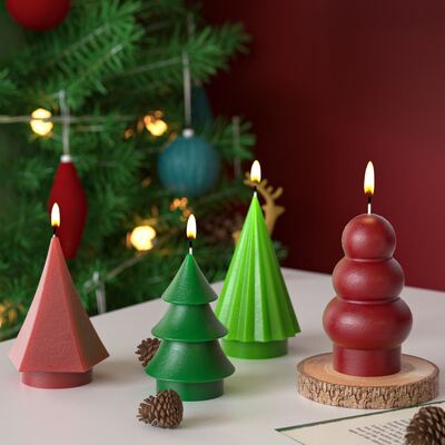 Aromatherapy gypsum resin Christmas tree ornament silicone mold DIY Christmas tree candle mold