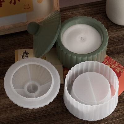 DIY crystal dropper, cement cup, jar, silicone film, striped gypsum candle cup, decorative mirror, silicone mold