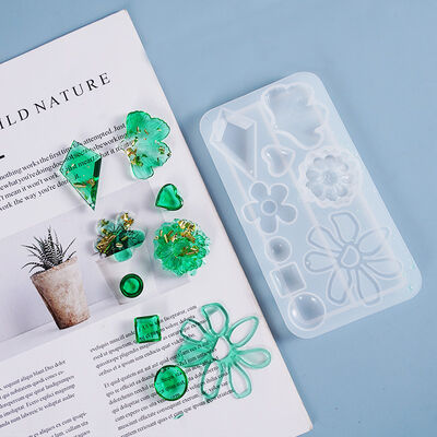DIY crystal drop glue mold earrings pendant homemade jewelry pendant decorative mirror silicone mold