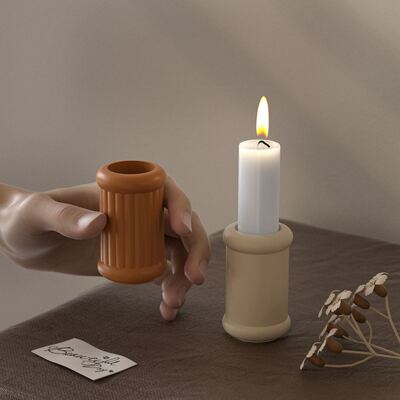 Tubos cilíndricos soporte de velas de rayas lisas molde de silicona aromaterapia DIY herramienta de molienda de resina de yeso de cemento