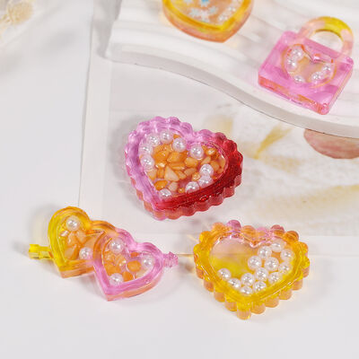 DIY Crystal Drip Glue Love Flowing Sand Keychain Pendant Valentine's Day Gift Hanging Decoration Silicone Mold