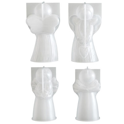 Cross border Angel Wings Girl Silicone Mold DIY Smooth Striped Angel Candle Gypsum Mold