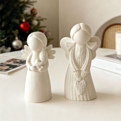 Cross border Angel Wings Girl Silicone Mold DIY Smooth Striped Angel Candle Gypsum Mold