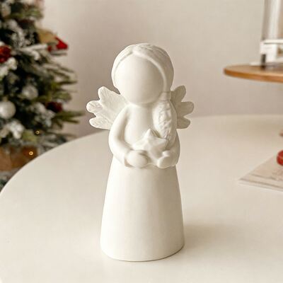 Cross border Angel Wings Girl Silicone Mold DIY Smooth Striped Angel Candle Gypsum Mold