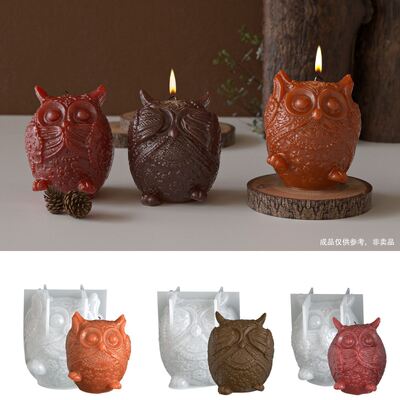 DIY aromatherapy plaster covers the eyes, mouth, and ears, not looking, not listening, not speaking, owl candles, silicone molds
