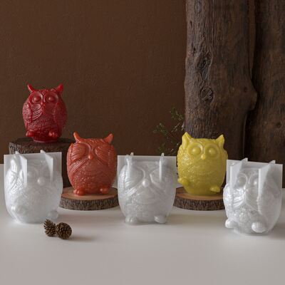 DIY aromatherapy plaster covers the eyes, mouth, and ears, not looking, not listening, not speaking, owl candles, silicone molds