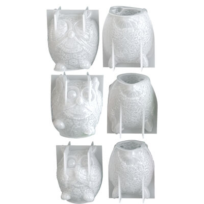 DIY aromatherapy plaster covers the eyes, mouth, and ears, not looking, not listening, not speaking, owl candles, silicone molds