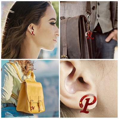 DIY crystal drop glue jewelry English letter pendant earrings keychain pendant silicone mold wholesale