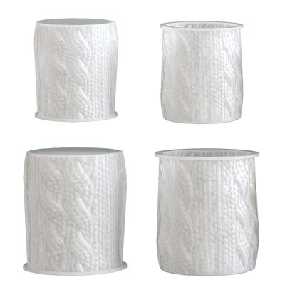 Cylindrical sweater pattern table silicone mold DIY aromatherapy gypsum yarn weaving pattern candle mold