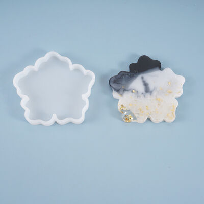 DIY crystal dropper mold flower table large cup cushion ornament cherry blossom base mirror silicone mold