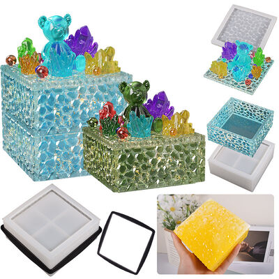 DIY Square Diamond Storage Box Mold Stacking High Diamond Storage Box Dropping Gypsum Silicone Mold