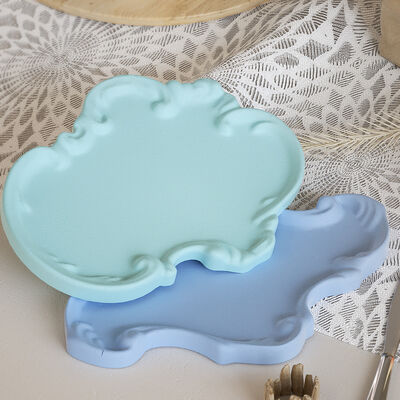 DIY Drip Glue Gypsum Cement European Lace Relief Tray Dish Storage Tray Decoration Silicone Mold