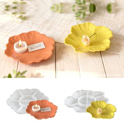 Lotus Leaf Plate Tray Silicone Mold DIY Aromatherapy Gypsum Lotus Storage Plate Dropping Mold