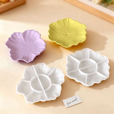 Lotus Leaf Plate Tray Silicone Mold DIY Aromatherapy Gypsum Lotus Storage Plate Dropping Mold
