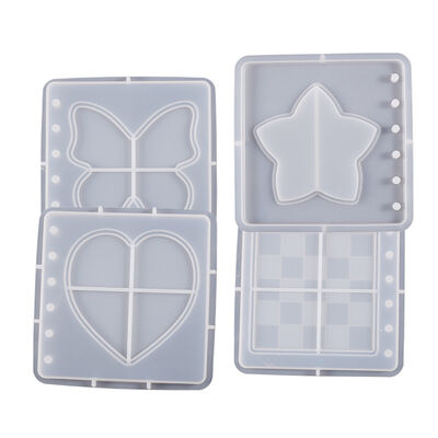 Crystal Drip Glue Flowing Sand Notebook Mold Flowing Sand Star Love Chessboard Pattern Notebook No Seal Silicone Grinding