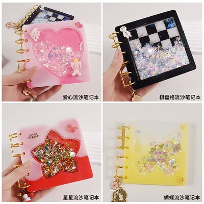 Crystal Drip Glue Flowing Sand Notebook Mold Flowing Sand Star Love Chessboard Pattern Notebook No Seal Silicone Grinding