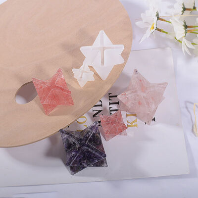 DIY Drip Glue Melkaba Star Crystal Stone Mold Hexagram Star Pendant Jewelry Ornament Silicone Mold