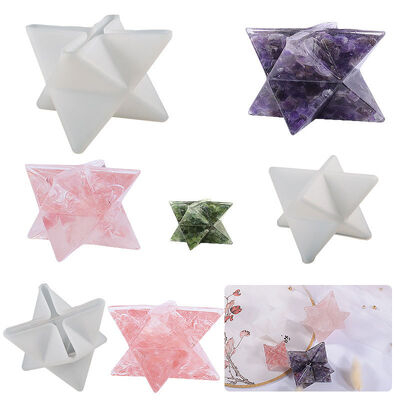 DIY Drip Glue Melkaba Star Crystal Stone Mold Hexagram Star Pendant Jewelry Ornament Silicone Mold