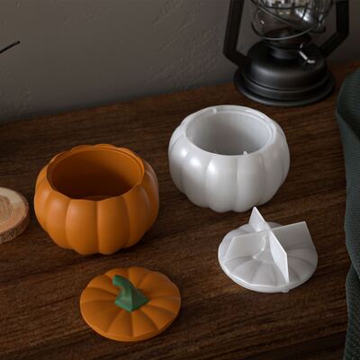 Large Aromatherapy Gypsum Resin Pumpkin Storage Box Silicone Mold DIY Halloween Candle Cup Mold