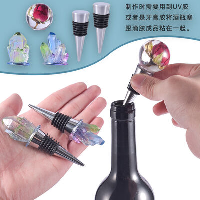 DIY crystal dropper mold, bottle stopper dropper jewelry, crystal gemstone crystal cluster silicone mold