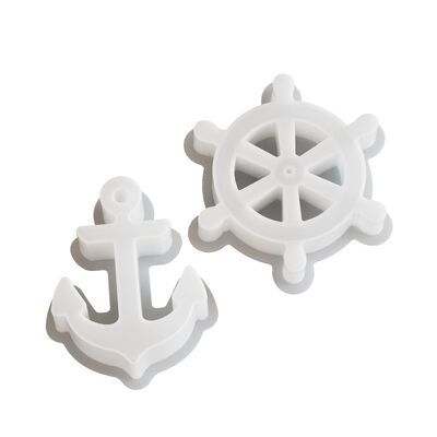 Crystal jewelry large pendant drip glue mold DIY boat rudder anchor gypsum ornament silicone mold wholesale