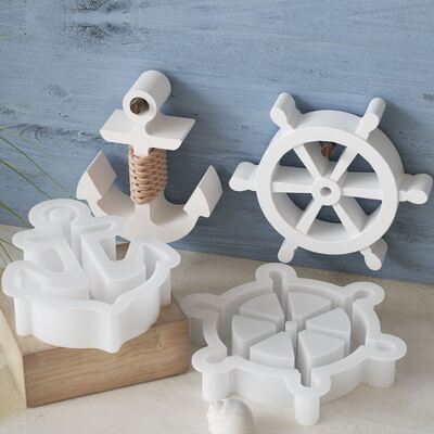 Crystal jewelry large pendant drip glue mold DIY boat rudder anchor gypsum ornament silicone mold wholesale