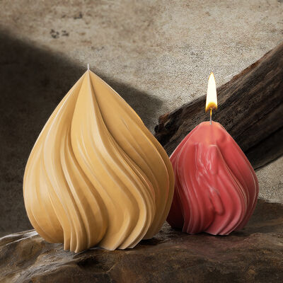 New Stripe Geometric Rotating Waterdrop Candle Mold Geometric Spiral Raindrop Incense Candle Ornament Silicone Mold