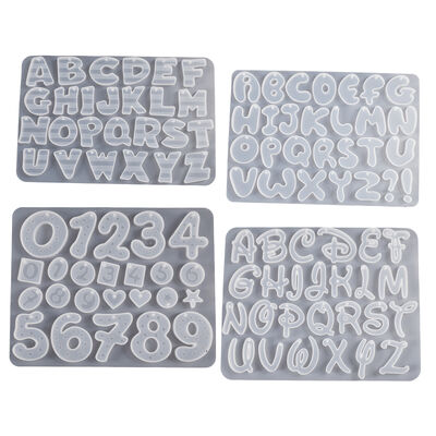 DIY Drip Glue Resin Mirror 26 English Alphabet Number Irregular Perforated Key Pendant Silicone Mold