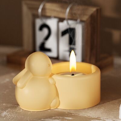 Cute bunny candle holder silicone mold DIY gypsum bunny candle cup storage jar dropper mold